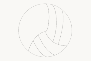 How to Draw a Volleyball sixth Step - Draw curved lines on another third of the ball