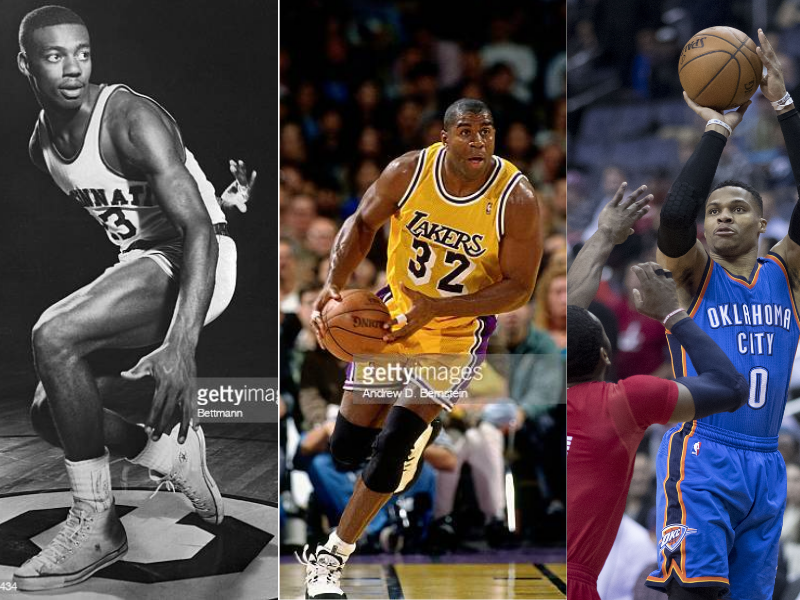 Oscar Robertson, Russell Westbrook, and Magic Johnson have the most triple doubles in NBA history